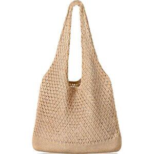 Women's Khaki Shoulder Shopping Handbag Casual Travel Totes Fold Able Bags